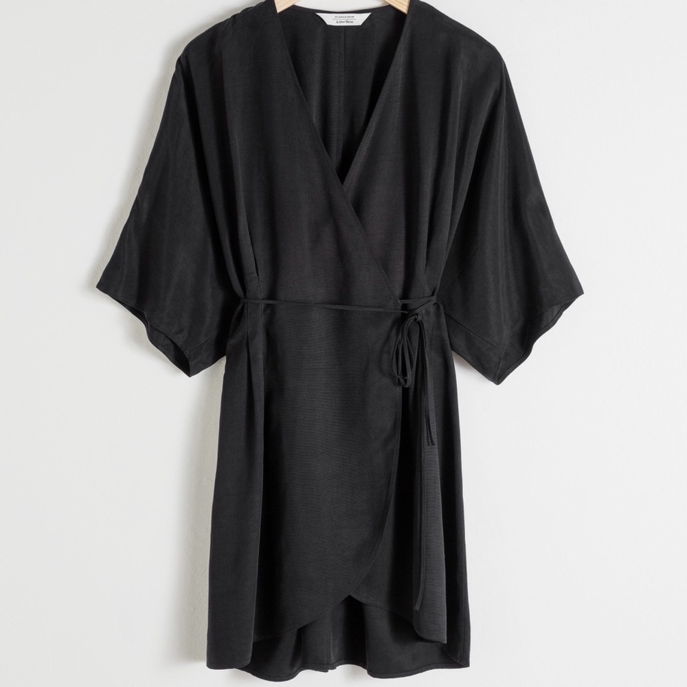 & Other Stories Cupro Tie Mini Dress